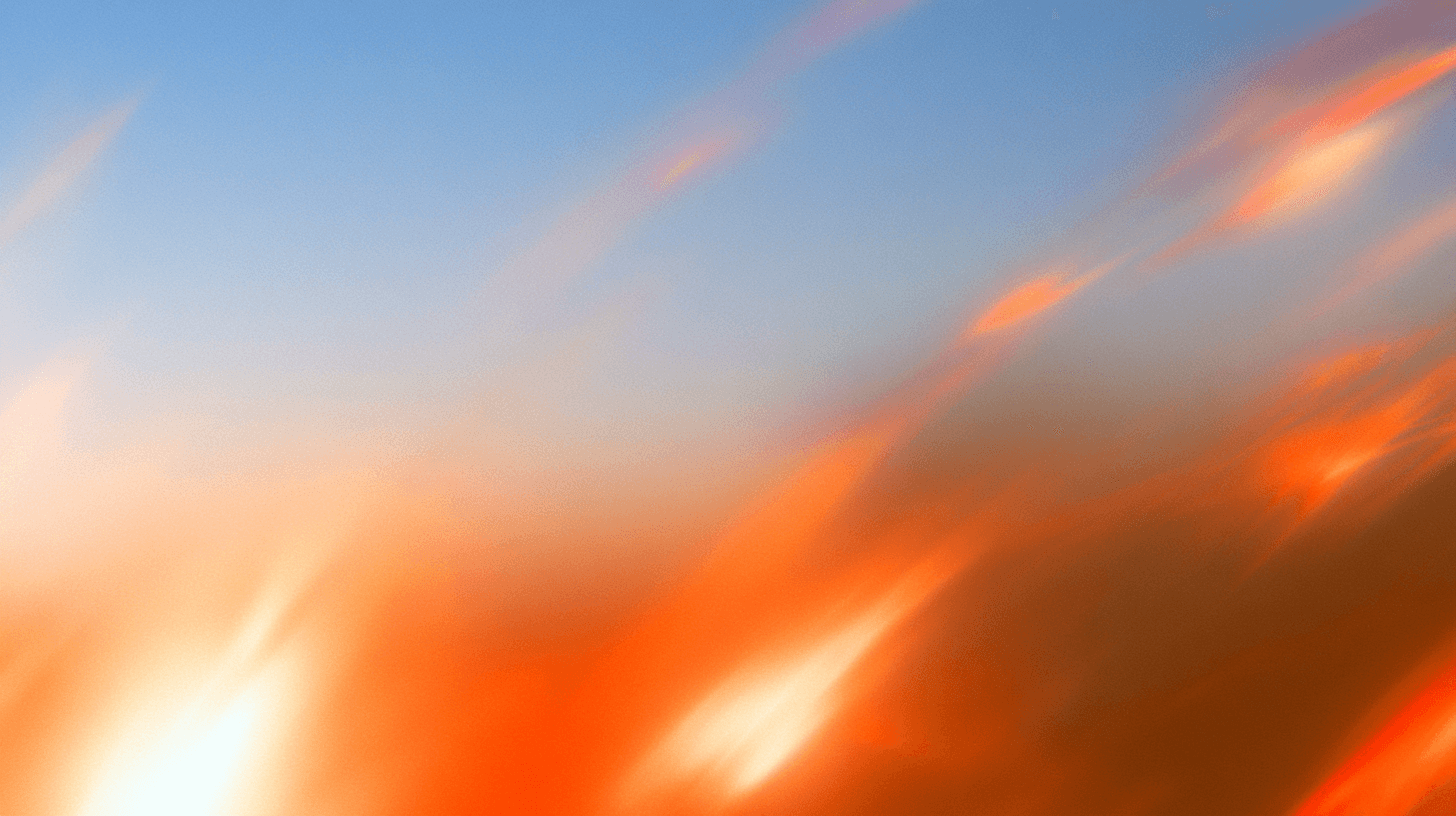 Blue and orange light moving across an atmospheric field